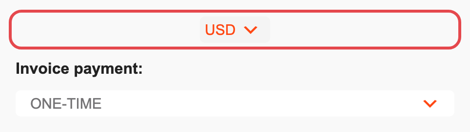 The currency and billing switchers ringed above the plan list